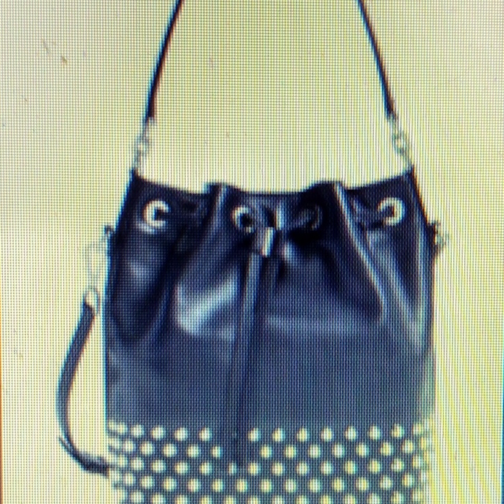 AUTHENTIC MICHAEL KORS BLACK STUDDED BUCKET BAG